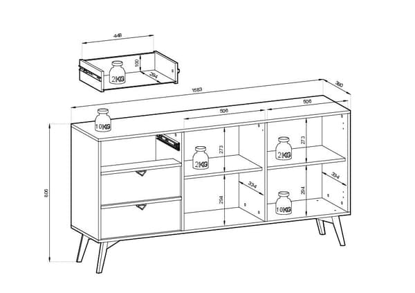 FURNLUX LIPASTO METSÄ BEIGE & VIHREÄ 158CM