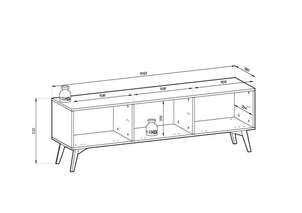 FURNLUX TV-TELINE METSÄ BEIGE & VIHREÄ 158CM