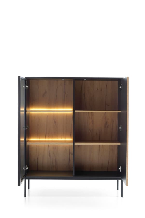 FURNLUX VITRIINI SENTO MUSTA 104CM