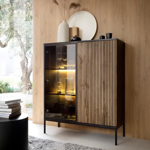 FURNLUX VITRIINI SENTO MUSTA 104CM