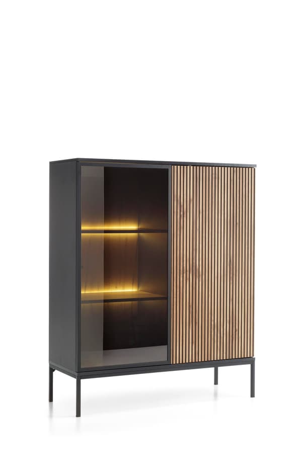 FURNLUX VITRIINI SENTO MUSTA 104CM