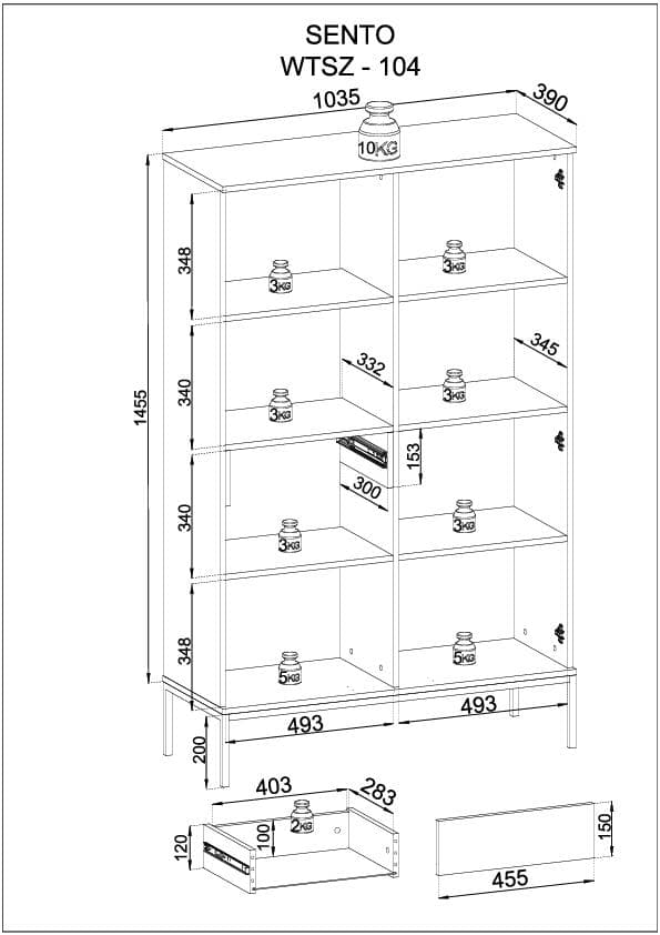 FURNLUX SHOWCASE SENTO SVART 104CM