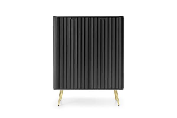 FURNLUX SKÄNK ZOVA SVART & GULD 103CM