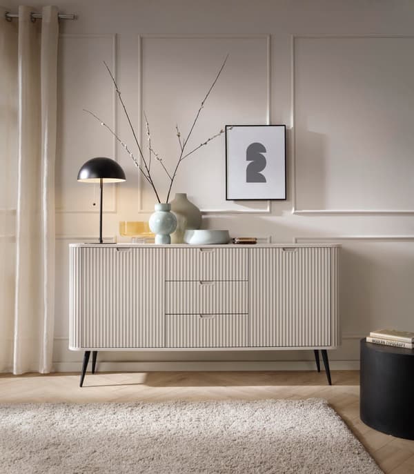 FURNLUX SKÄNK ZOVA BEIGE & SVART 168CM