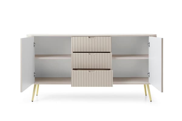 FURNLUX SKÄNK ZOVA BEIGE & GULD 168CM