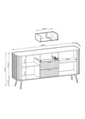 Pikkukuva 5 / 5: FURNLUX LIPASTO ZOVA MUSTA & KULTA 168CM