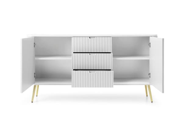 FURNLUX SKÄNK ZOVA VIT & GULD 168CM