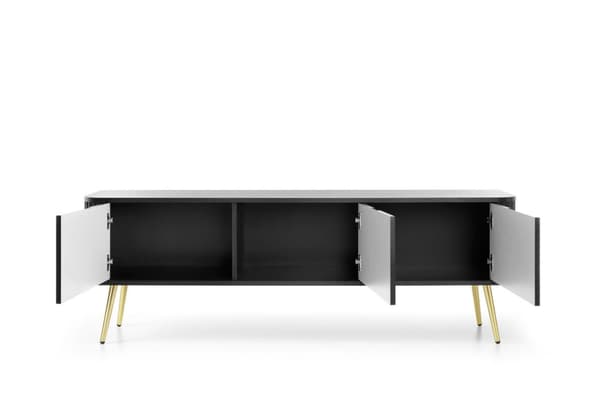 FURNLUX TV-TELINE ZOVA MUSTA & KULTA 168CM