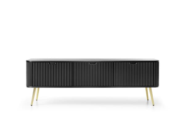 FURNLUX TV-TELINE ZOVA MUSTA & KULTA 168CM