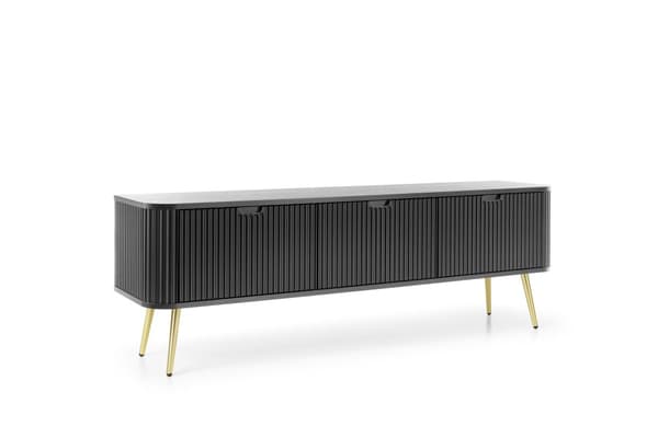 FURNLUX TV-TELINE ZOVA MUSTA & KULTA 168CM