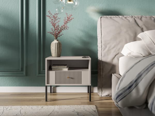 FURNLUX YÖPÖYTÄ ISEO BEIGE & MUSTA 54CM