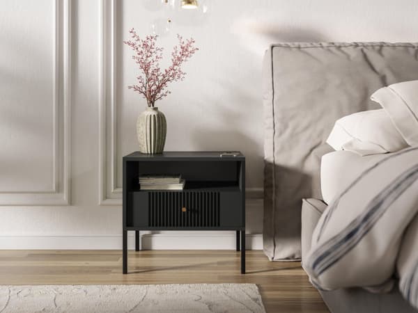 FURNLUX NATTDUKSBORD ISEO SVART 54CM