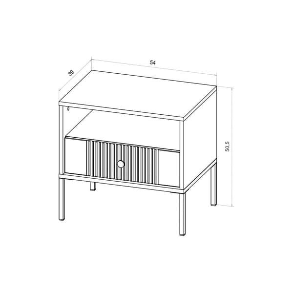 FURNLUX NATTDUKSBORD ISEO SVART 54CM