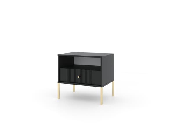 FURNLUX NATTDUKSBORD ISEO SVART & GULD 54CM