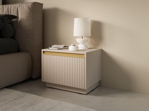 FURNLUX NATTDUKSBORD ROYAL BEIGE & GULD 54CM