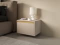 Miniatyrbild 4 av 5: FURNLUX NATTDUKSBORD ROYAL BEIGE & GULD 54CM