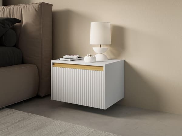 FURNLUX NATTDUKSBORD KUNGLIGT VITT & GULD 54CM