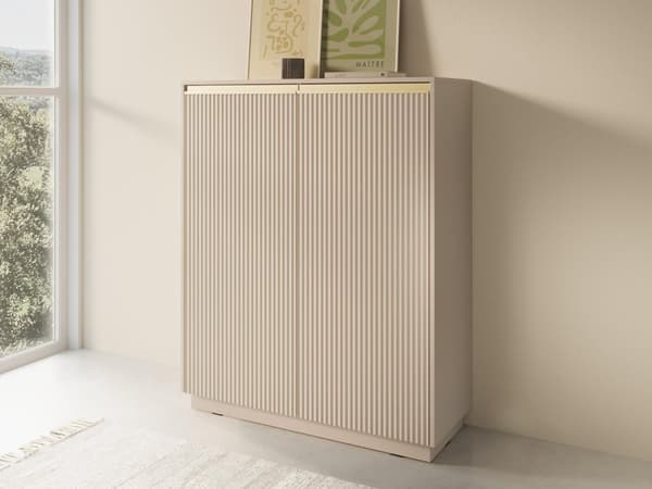 FURNLUX SKÄNK ROYAL BEIGE & GULD 104CM