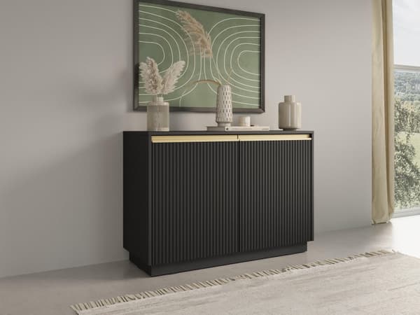 FURNLUX SKÆNK ROYAL SORT & GULD 104CM