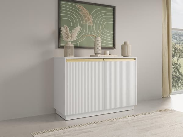 FURNLUX SKÄNK ROYAL VIT & GULD 104CM