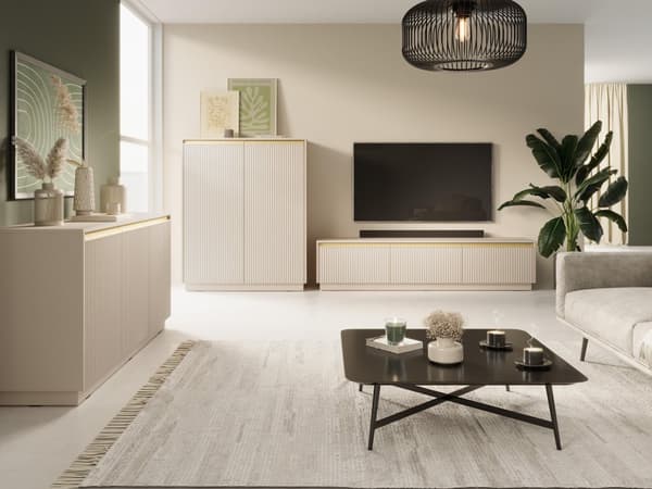 FURNLUX LIPASTO KUNINKAALLINEN BEIGE & KULTA 154CM