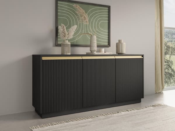 FURNLUX LIPASTO KUNINKAALLINEN MUSTA & KULTA 154CM