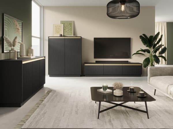FURNLUX LIPASTO KUNINKAALLINEN MUSTA & KULTA 154CM
