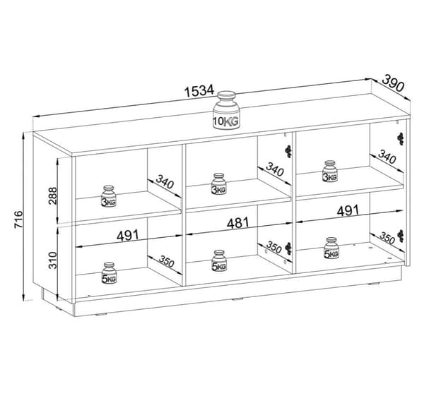 FURNLUX LIPASTO KUNINKAALLINEN MUSTA & KULTA 154CM