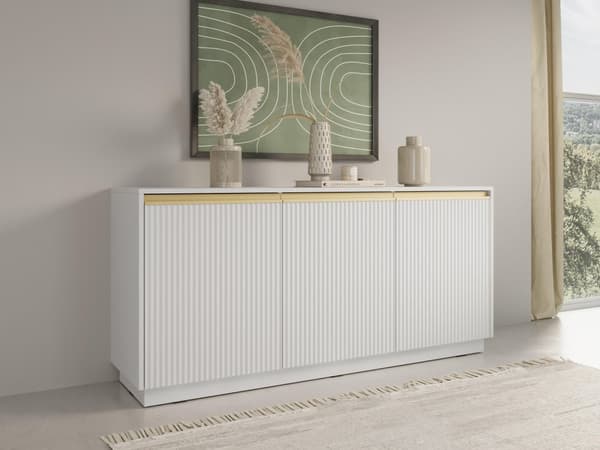 FURNLUX SKÆNK ROYAL HVID & GULD 154CM