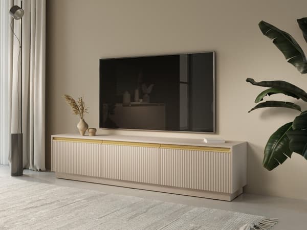FURNLUX TV-BÄNK ROYAL BEIGE & GULD 180CM