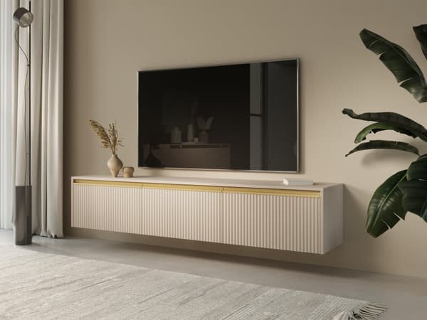 FURNLUX TV-BÄNK ROYAL BEIGE & GULD 180CM
