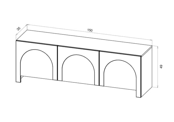 FURNLUX TV-BORD ARCO SVART 150CM