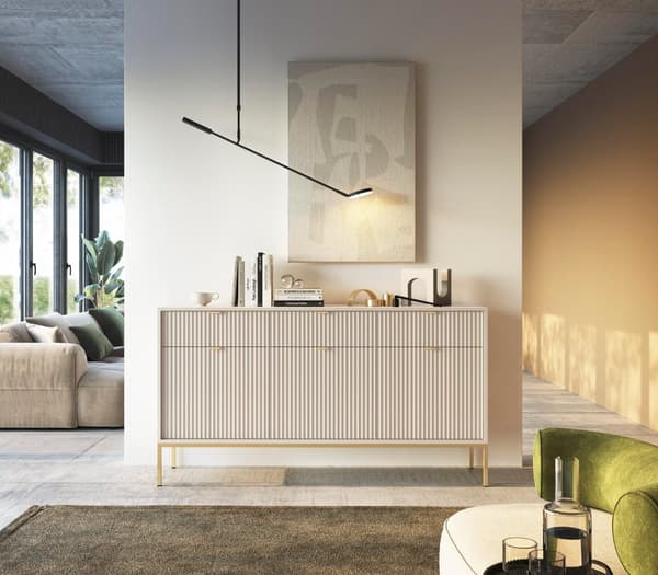 FURNLUX SKÄNK AVON BEIGE & GULD 154CM