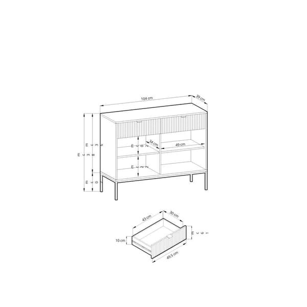 FURNLUX LIPASTO AVON BEIGE & KULTA 104CM