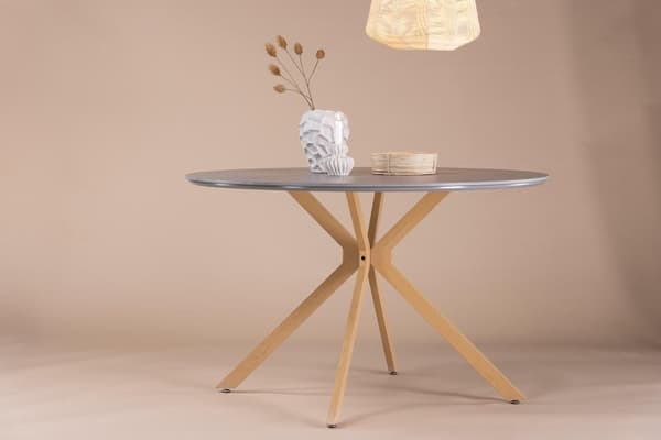 FURNLUX MATBORD PIAZZA MARMORGRÅ & EK 120CM