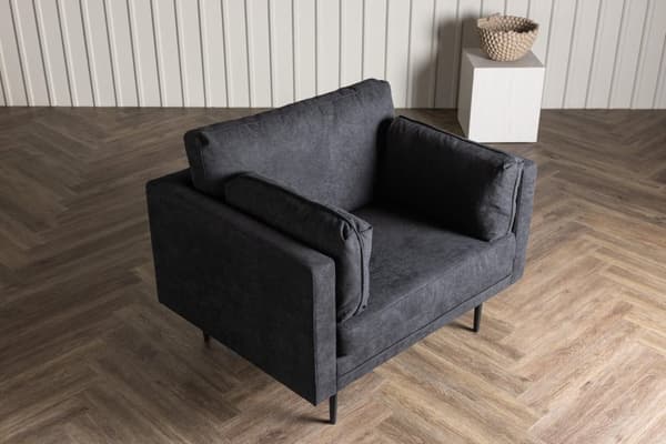 FURNLUX NOJATUOLI PUOMI TUMMANHARMAA & MUSTA 110CM