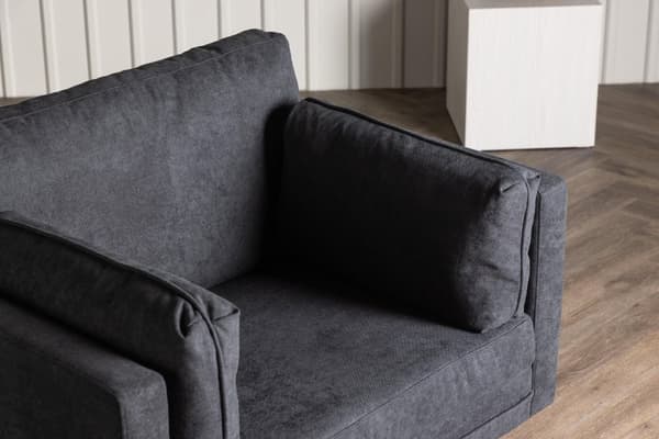 FURNLUX NOJATUOLI PUOMI TUMMANHARMAA & MUSTA 110CM