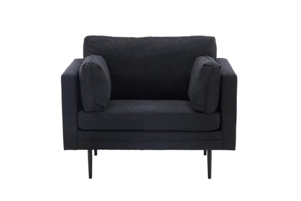 FURNLUX NOJATUOLI PUOMI TUMMANHARMAA & MUSTA 110CM