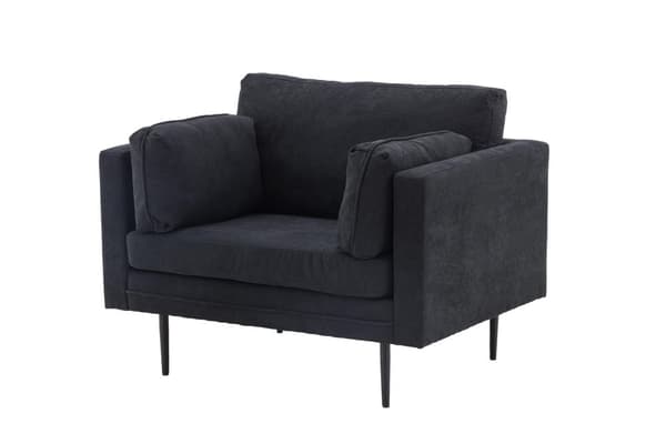 FURNLUX NOJATUOLI PUOMI TUMMANHARMAA & MUSTA 110CM