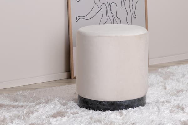 FURNLUX PUF BENJI CREME & SORT 35CM