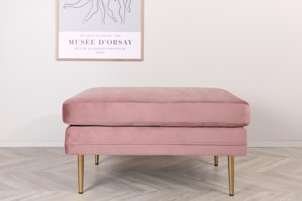 FURNLUX OTTOMAN BOOM PINK & GOLD 90CM