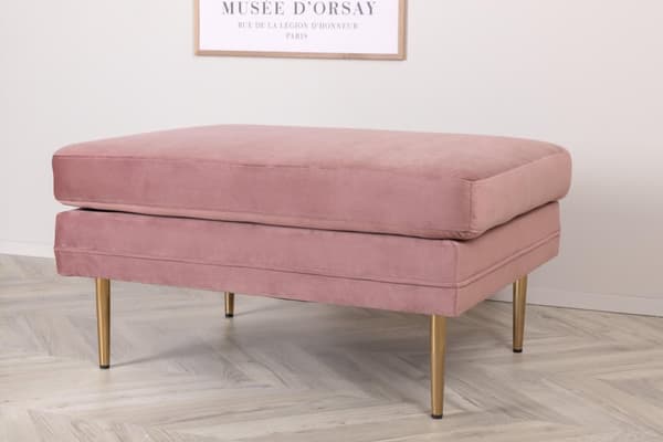 FURNLUX OTTOMAN BOOM PINK & GOLD 90CM