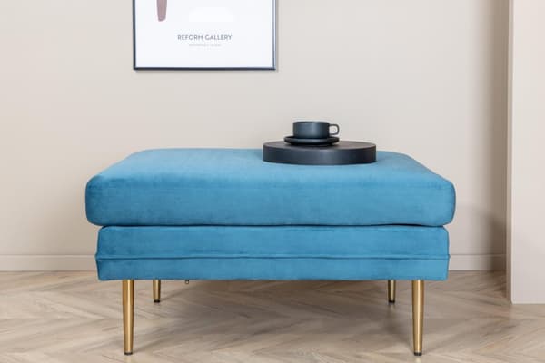 FURNLUX OTTOMAN BOM BLÅ & GULD 90CM
