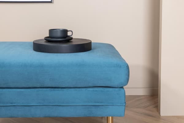 FURNLUX OTTOMAN BOM BLÅ & GULD 90CM