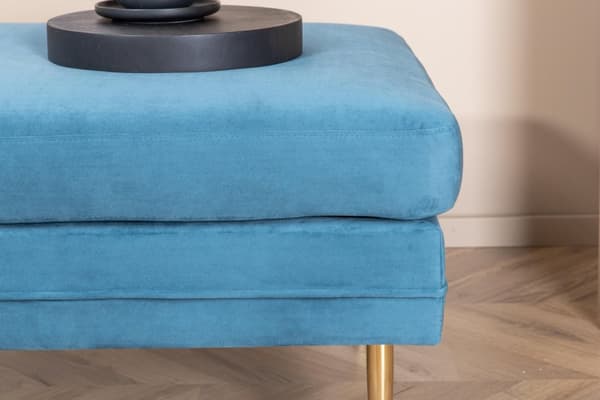 FURNLUX OTTOMAN BOM BLÅ & GULD 90CM