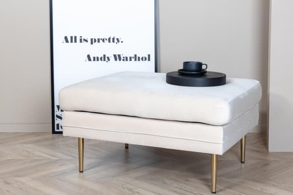 FURNLUX OTTOMAN BOOM BEIGE & GULD 90CM