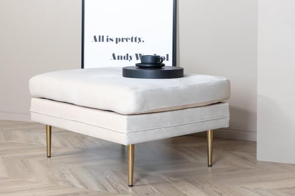 FURNLUX OTTOMAN BOOM BEIGE & GULD 90CM