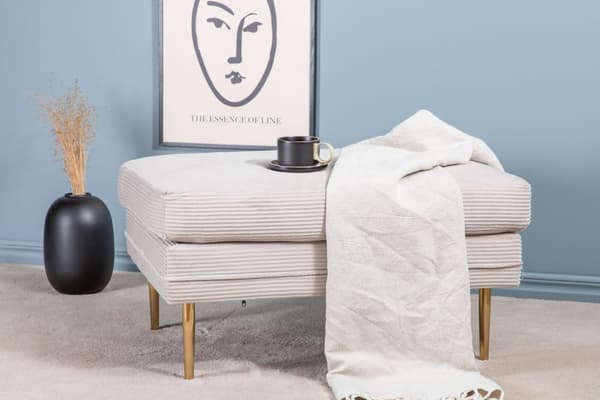 FURNLUX OTTOMAANIPUOMI CREME & GOLD 90CM