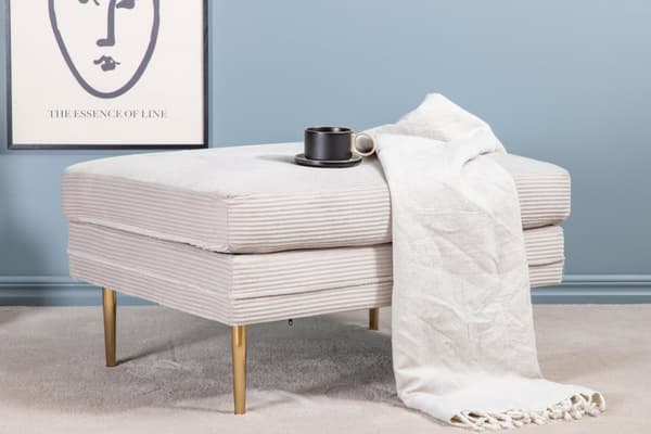 FURNLUX OTTOMAANIPUOMI CREME & GOLD 90CM