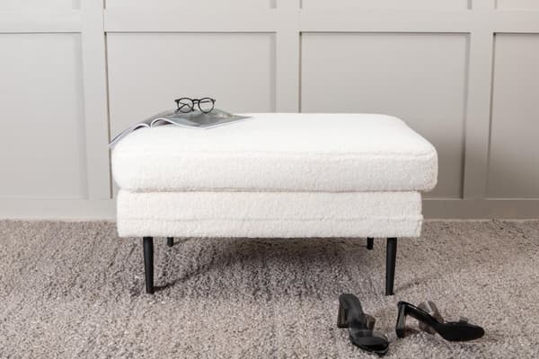 FURNLUX OTTOMAN BOOM HVID & SORT 90CM